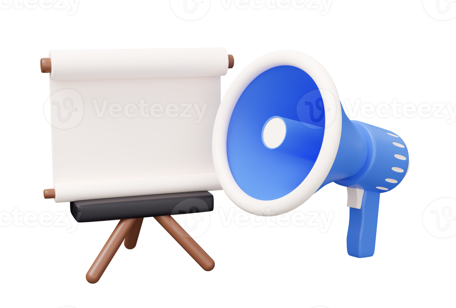 presentation board megaphone speaker 3d png