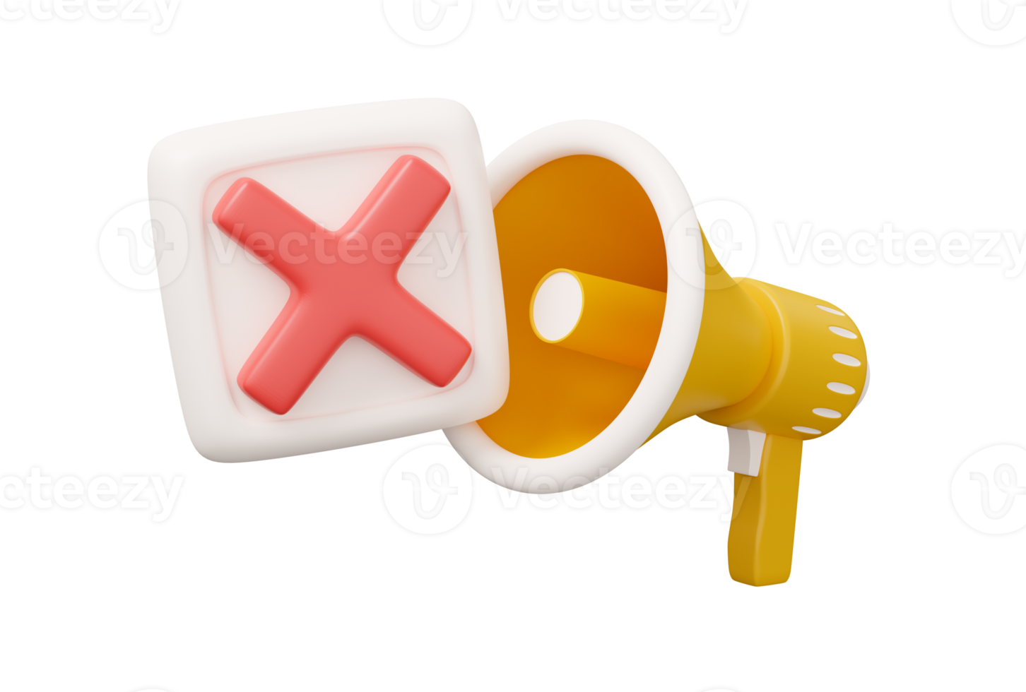 cancel cross megaphone 3d png