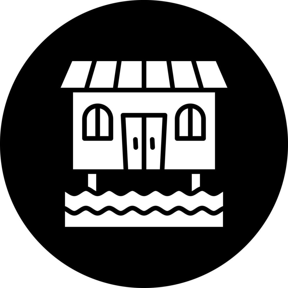 bungalow vector icono estilo