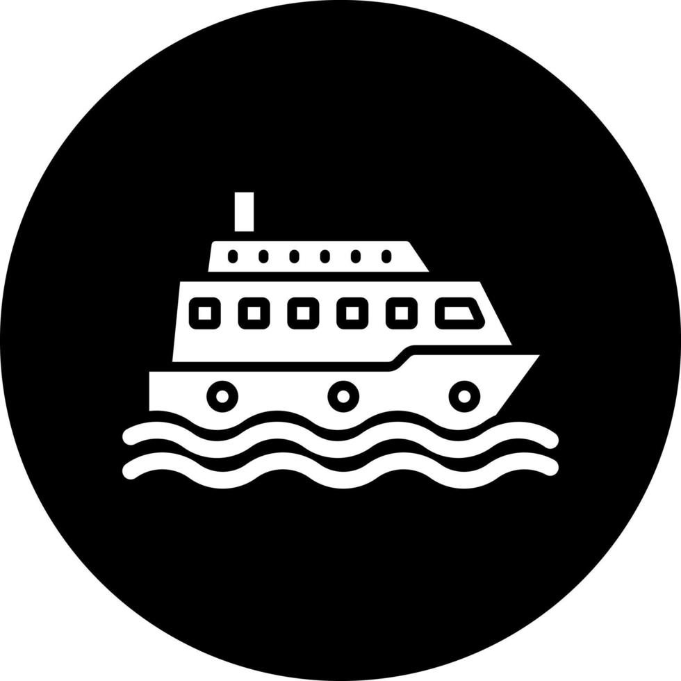 Ferry Boat Vector Icon Style
