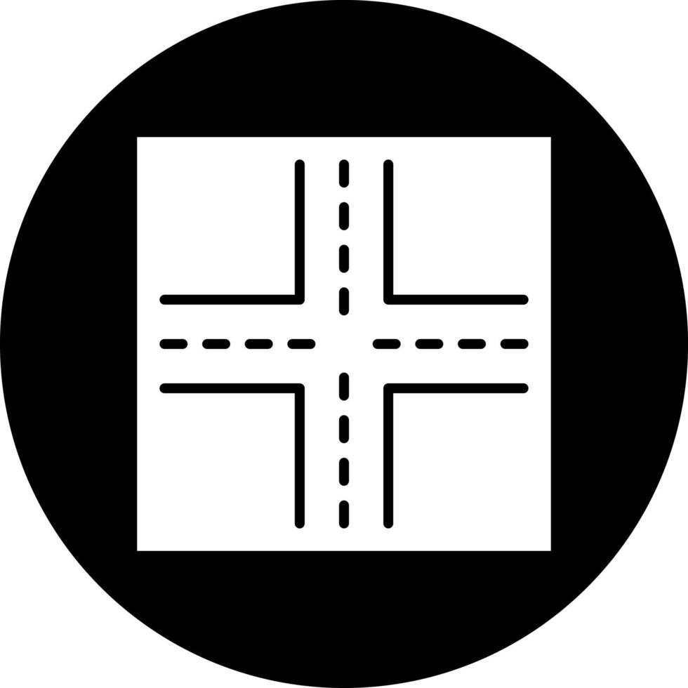 Four Way Intersection Vector Icon Style
