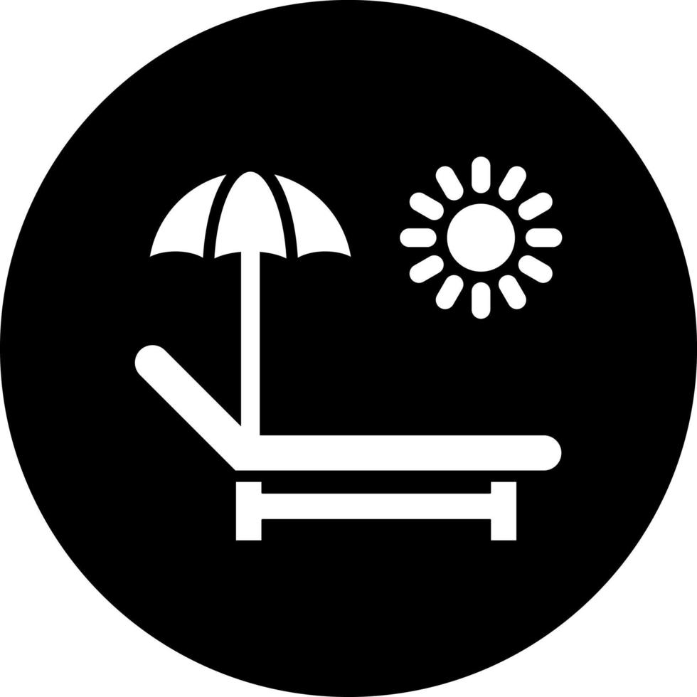 Sun Bed Vector Icon Style