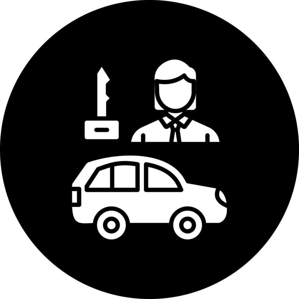 Car Saleswoman Vector Icon Style