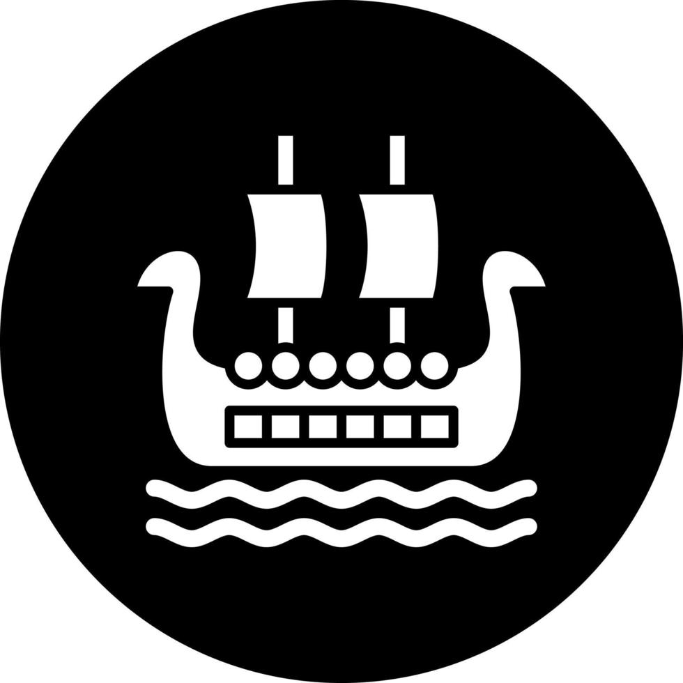 Viking Ship Vector Icon Style