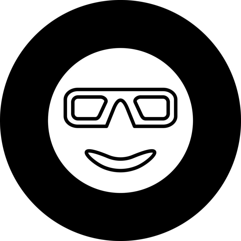 Smiling Face with Sungla Vector Icon Style