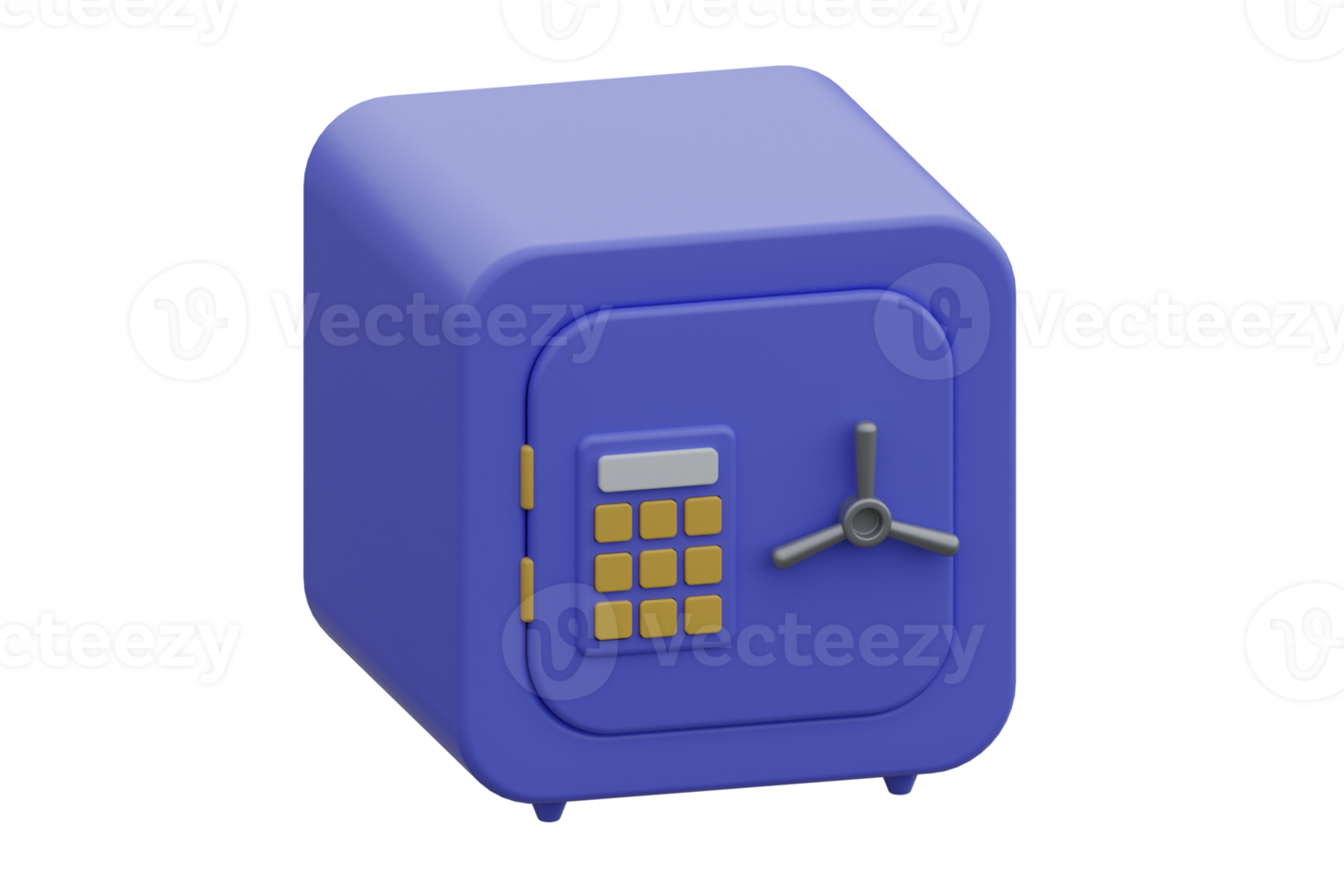 3D safe box icon with security code. 3d render illustration png