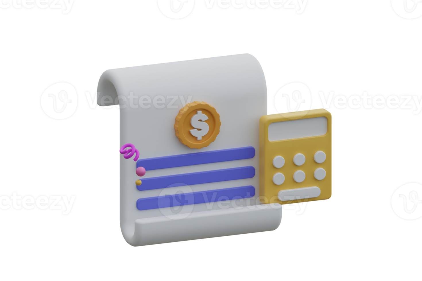 Rechnung Zahlung Transaktion mit Münze Geld 3d Illustration png