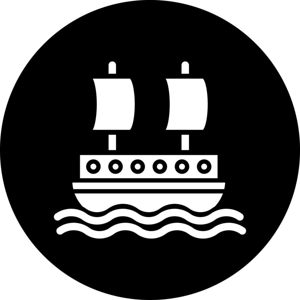 Pirate Ship Vector Icon Style