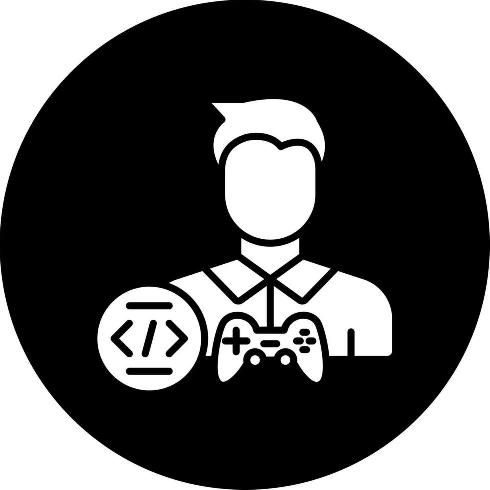 Game Developer Male Vector Icon Style