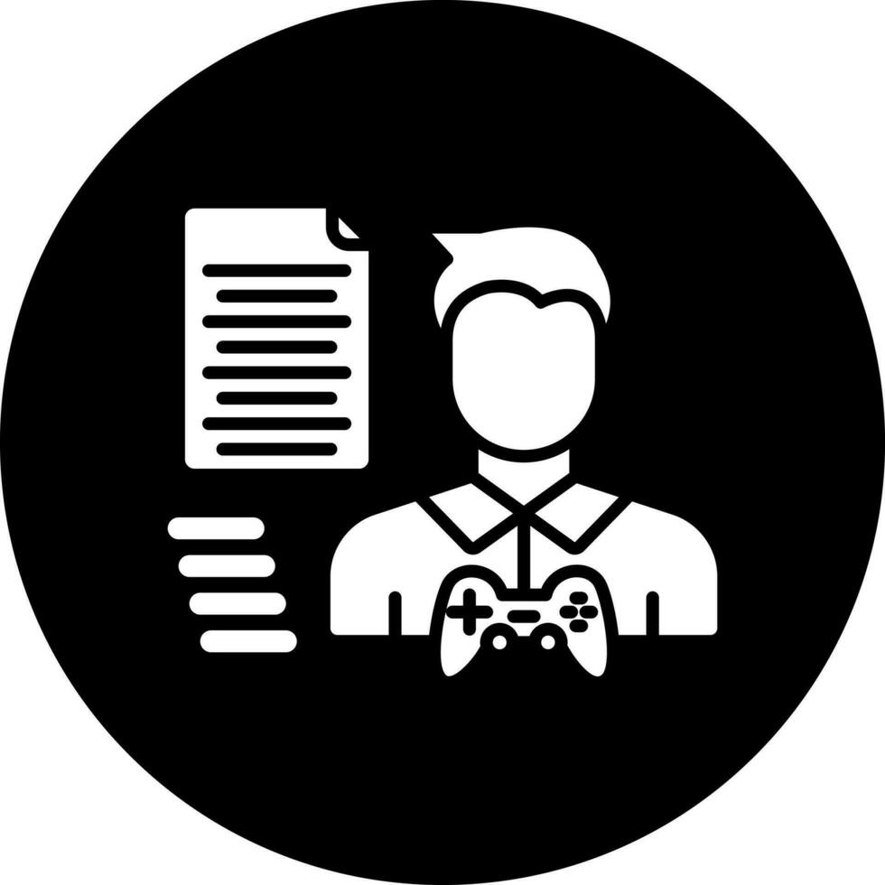 Game Script Writer Male Vector Icon Style