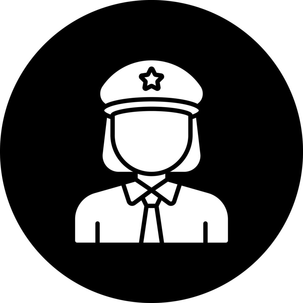 Lady Police Vector Icon Style