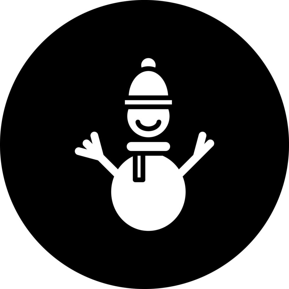 monigote de nieve vector icono estilo