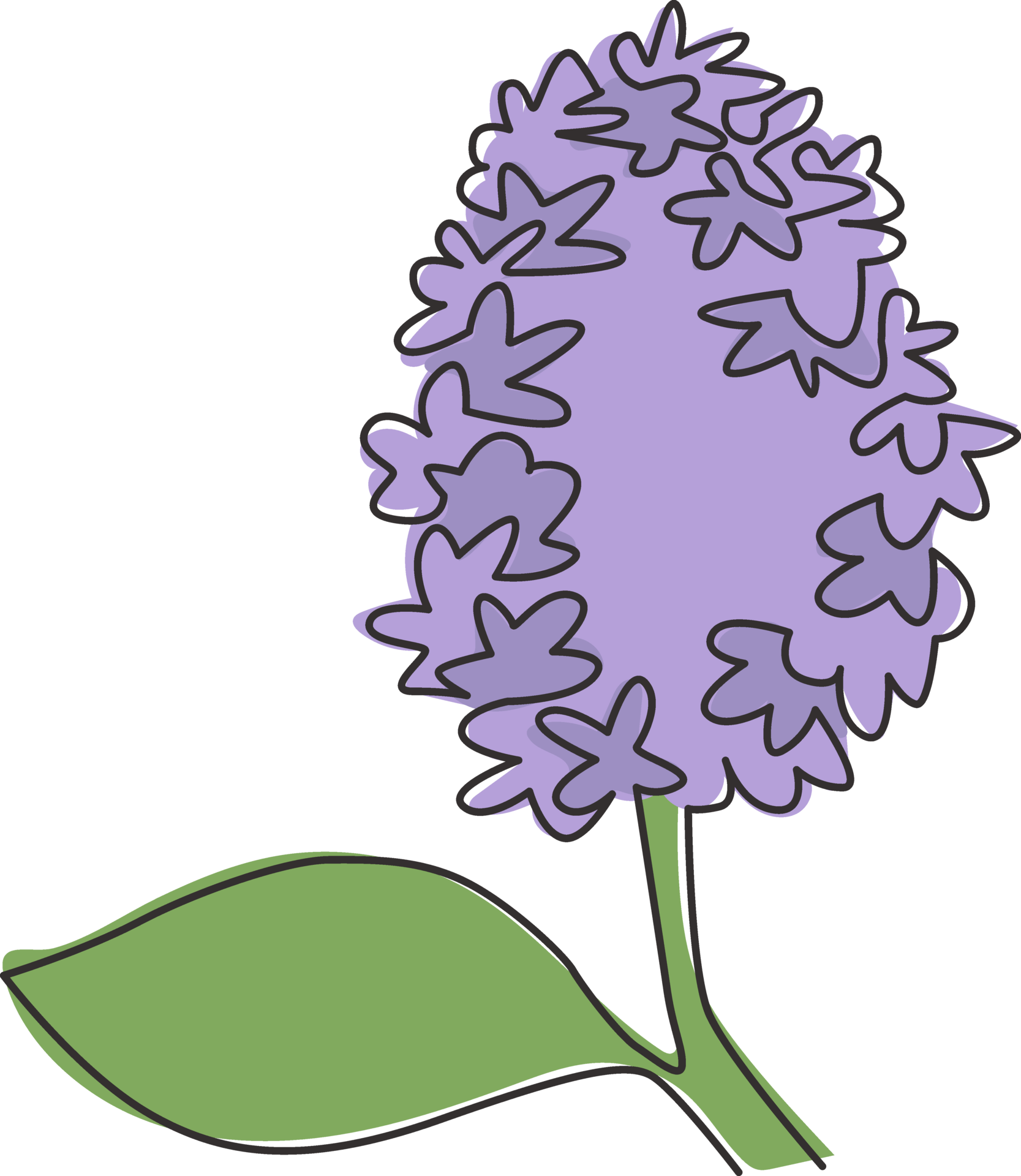 Free Single continuous line drawing beauty fresh syringa vulgaris for
