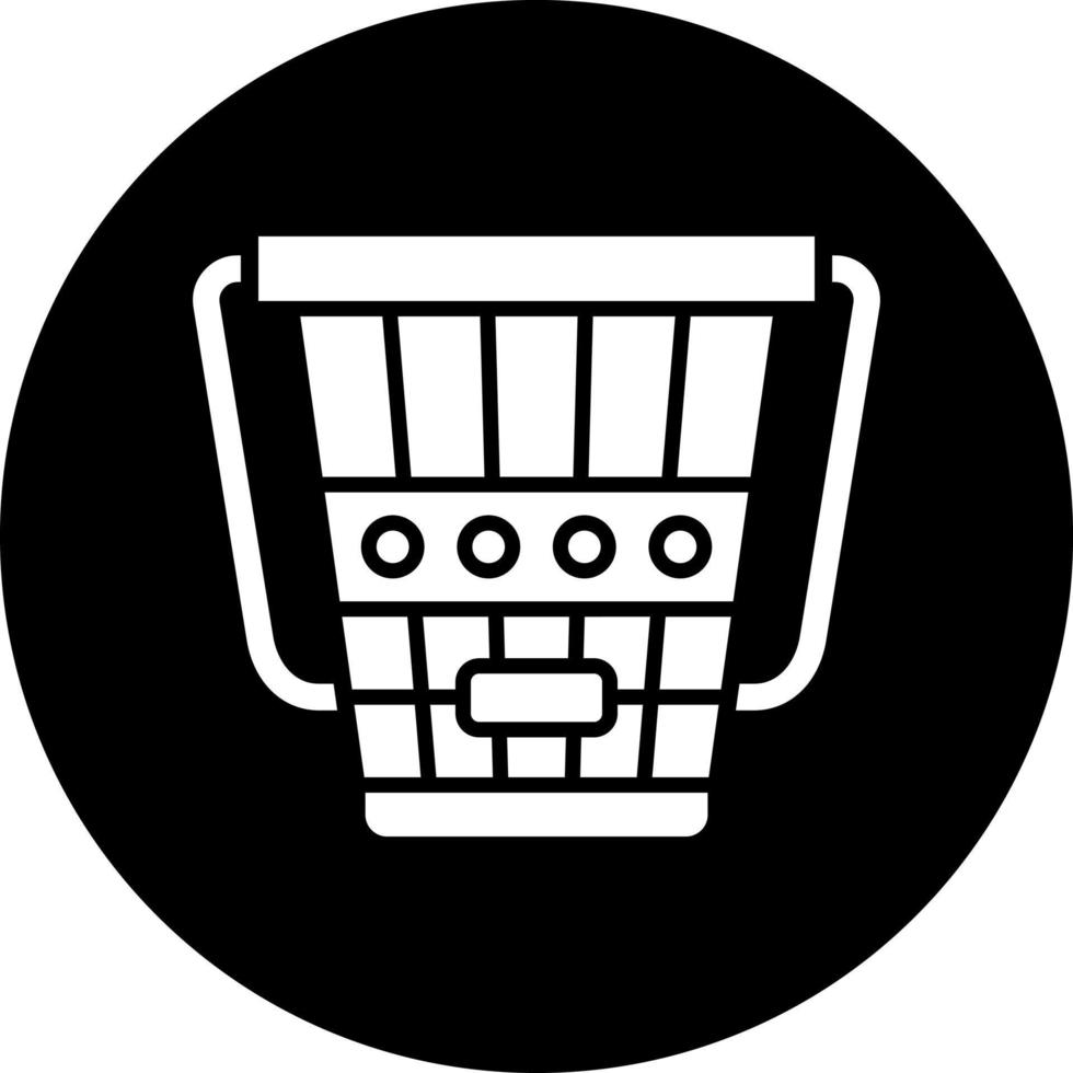 Wood Bucket Vector Icon Style