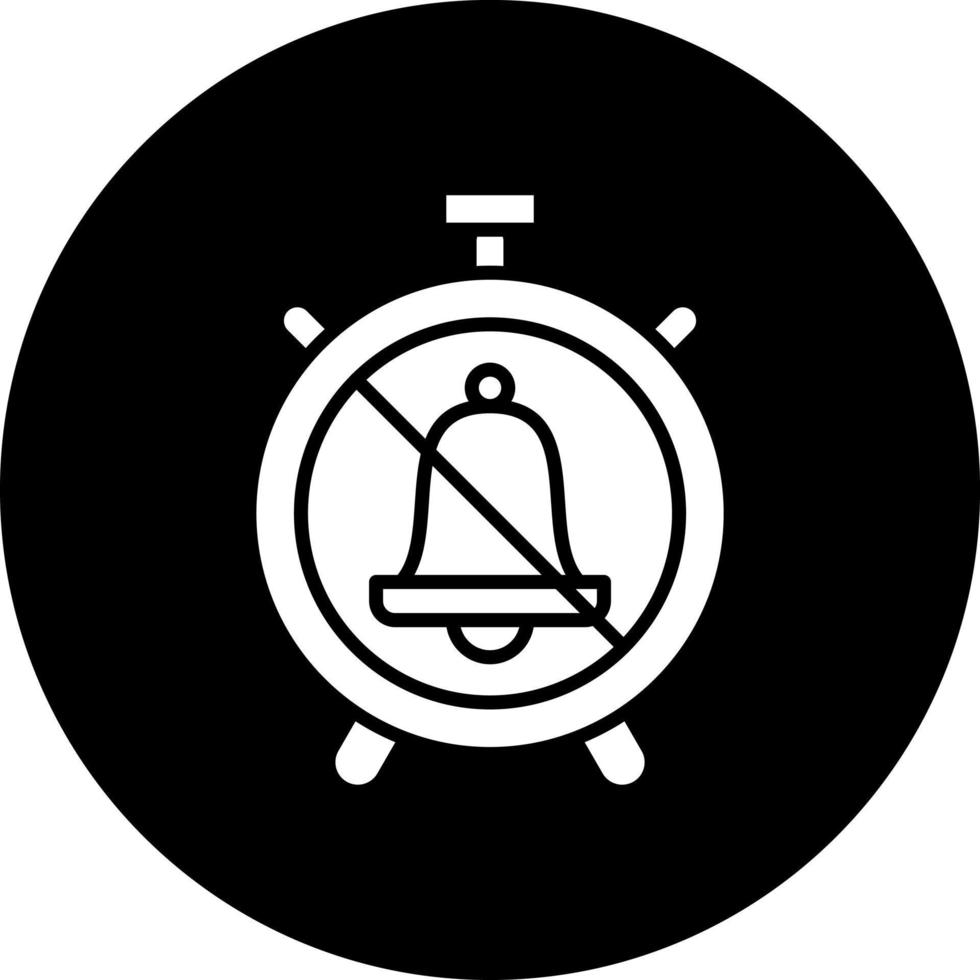 Mute Alarm Clock Vector Icon Style