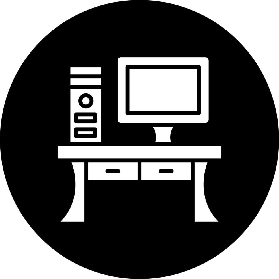 Computer Table Vector Icon Style