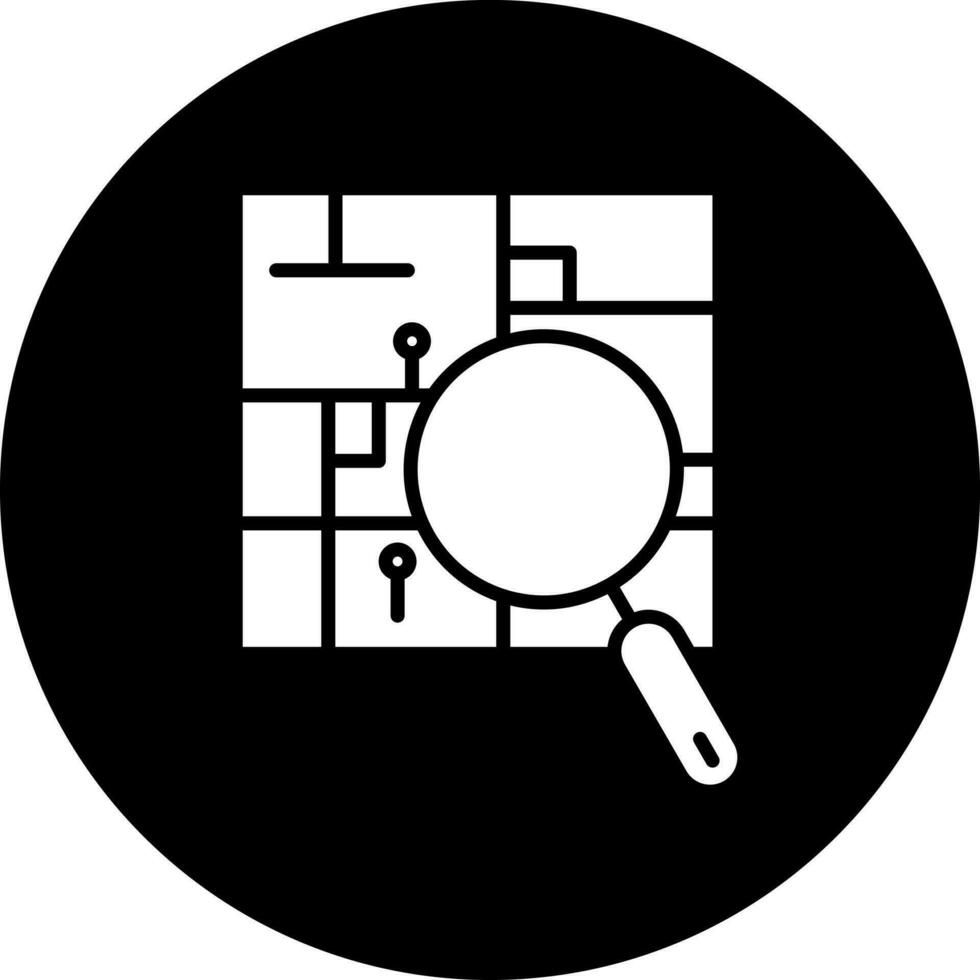 Search Map Vector Icon Style