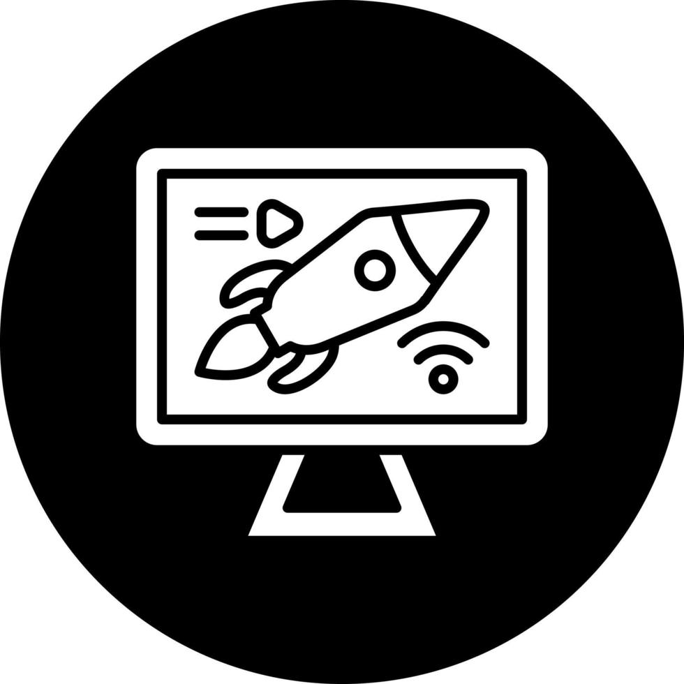 Live Rocket Launch Vector Icon Style