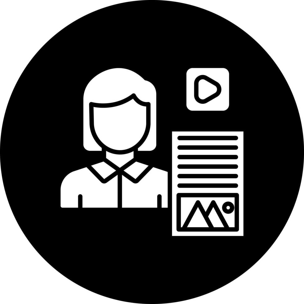 Female Blogger Vector Icon Style