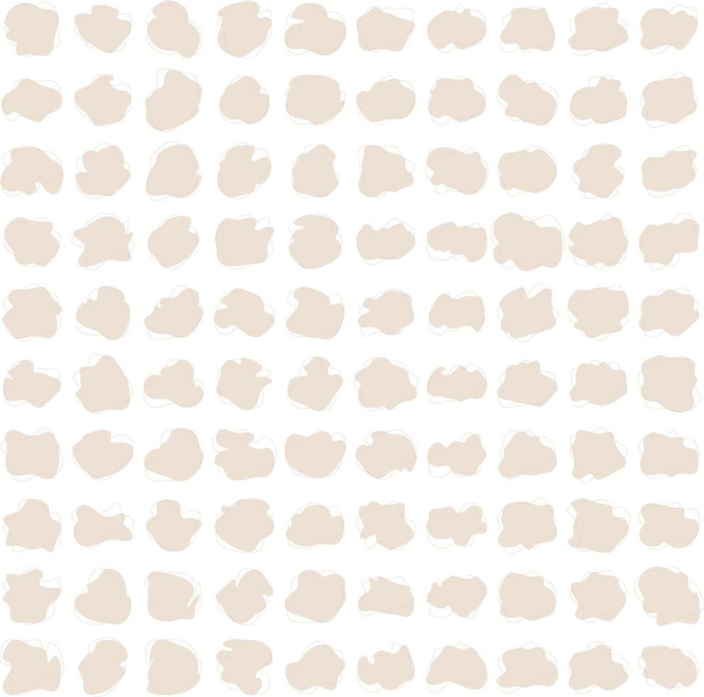 Hand Drawn Organic Shapes Liquid and fluid shape beige color symbol Set 100 vector