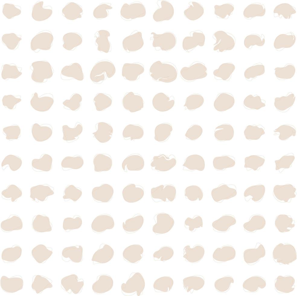 Hand Drawn Organic Shapes Liquid and fluid shape beige color symbol Set 100 vector