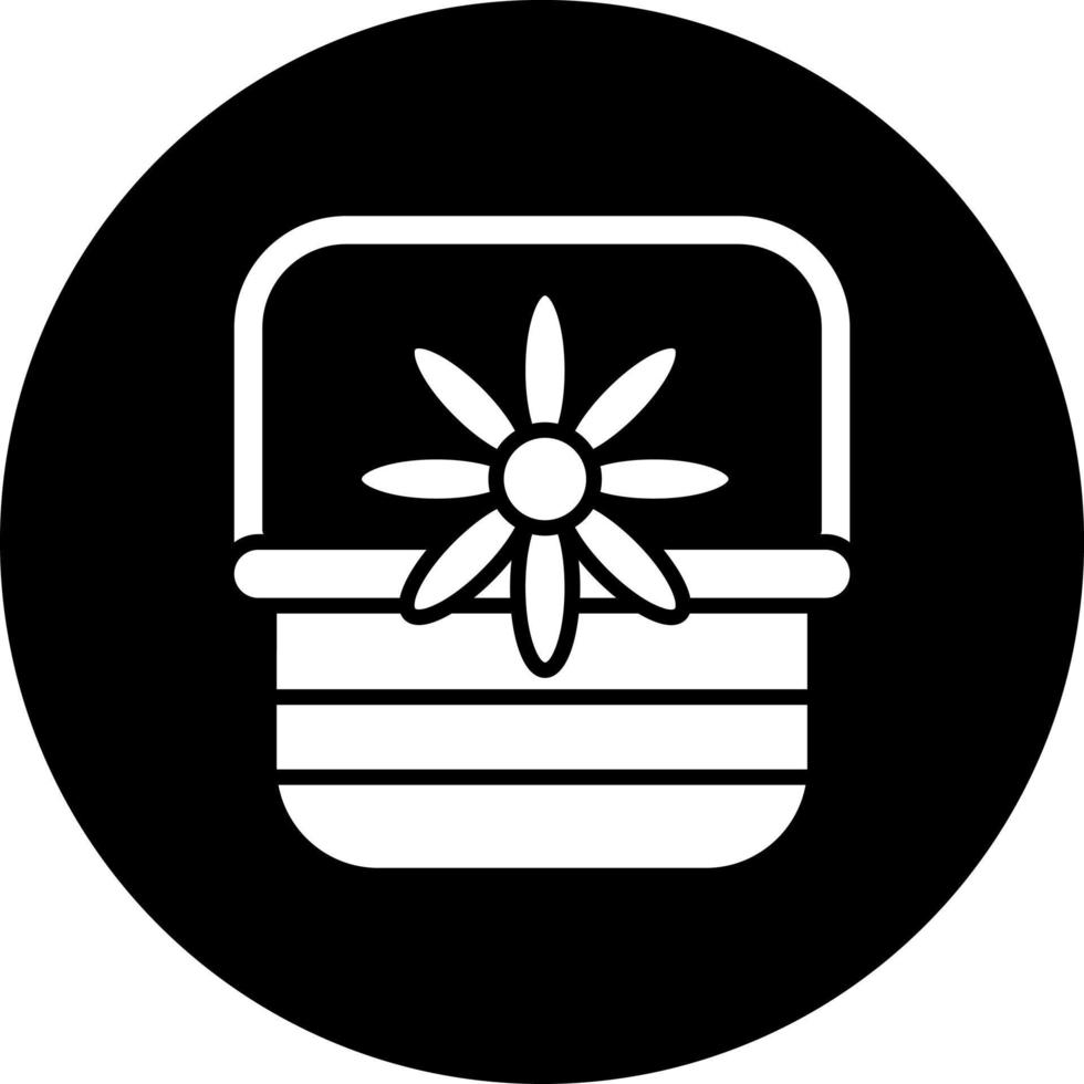 Flower Basket Vector Icon Style