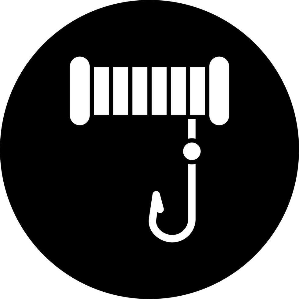 Fishing Line and Hook Vector Icon Style