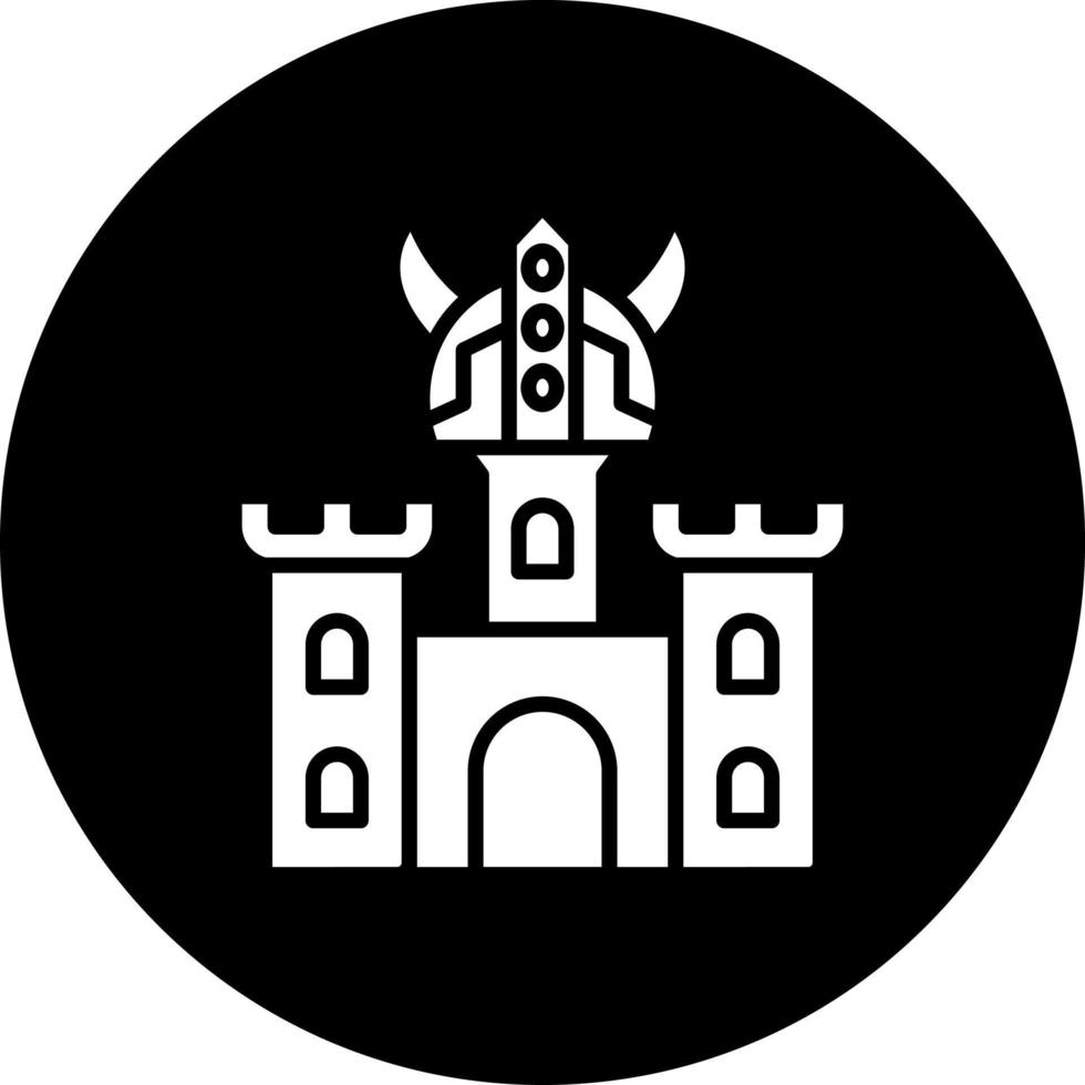 vikingo castillo vector icono estilo
