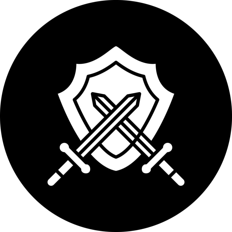 Two Swords And Shield Vector Icon Style