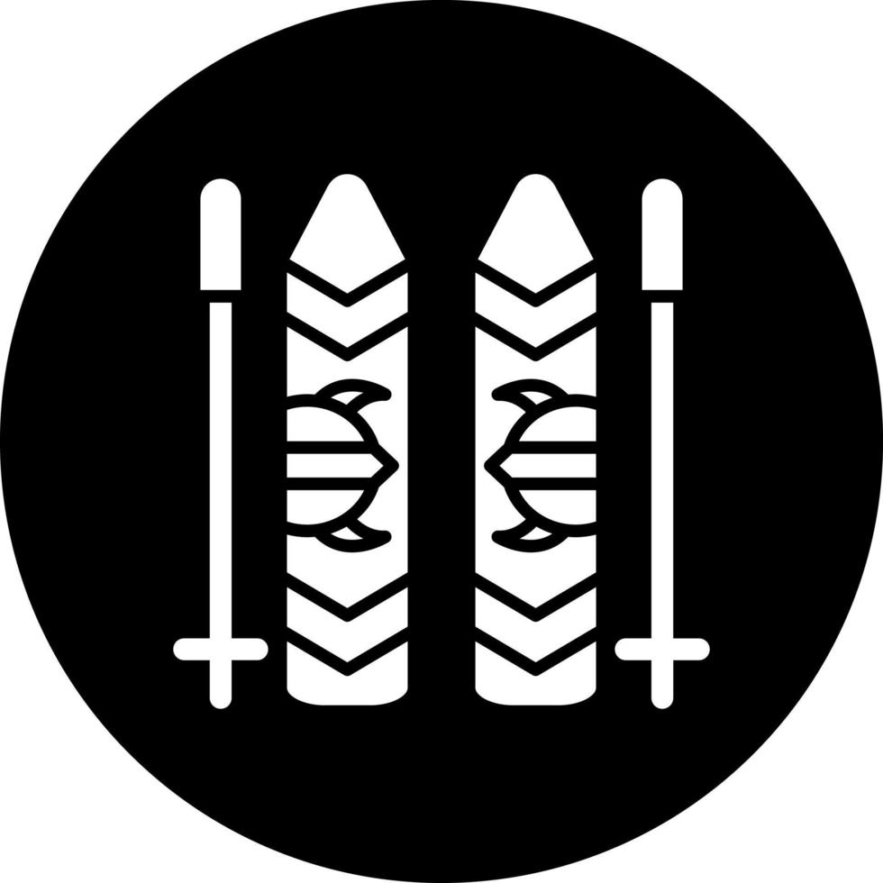 Viking Skis Vector Icon Style