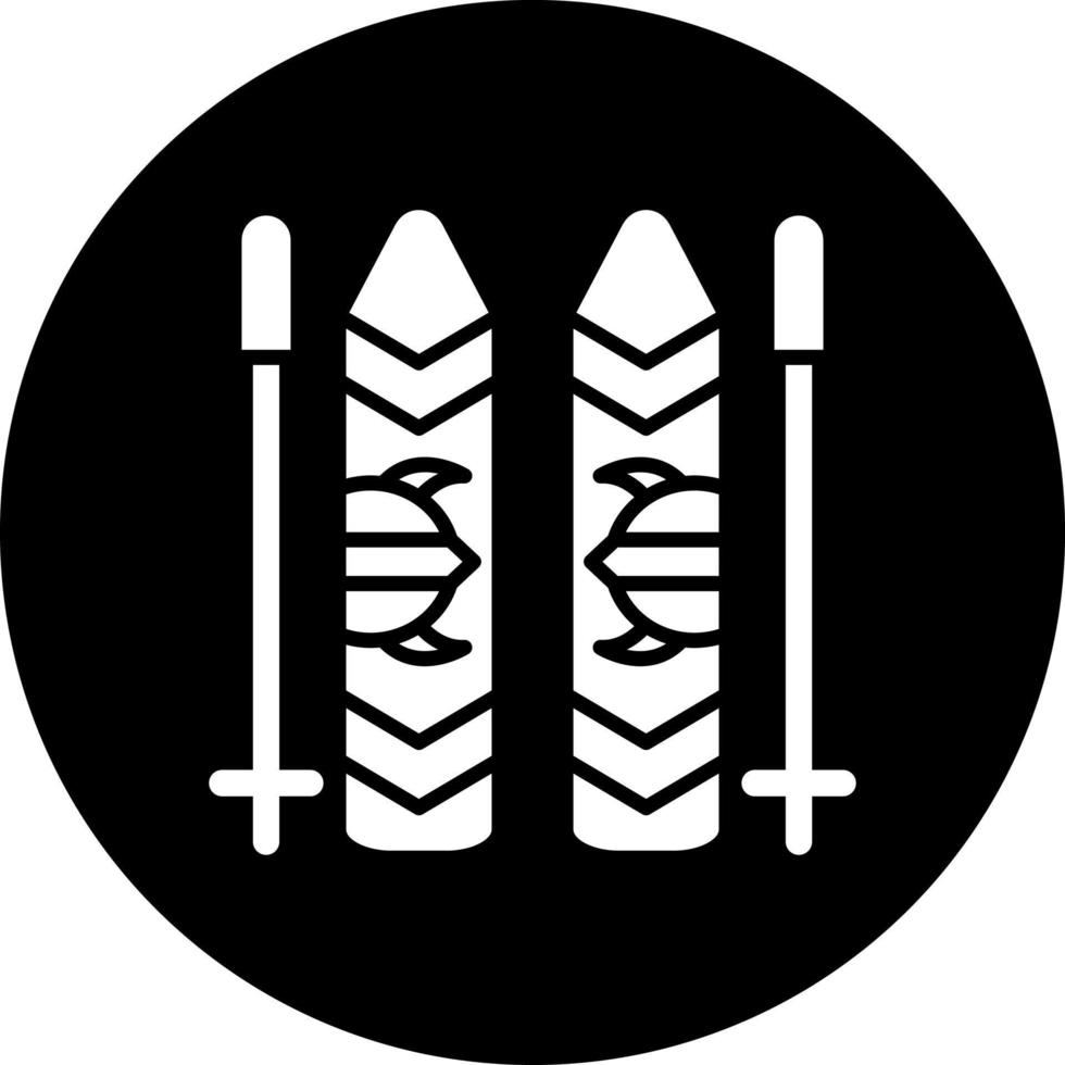 Viking Skis Vector Icon Style