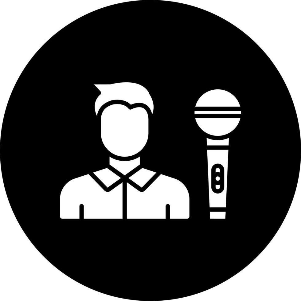 periodista masculino vector icono estilo