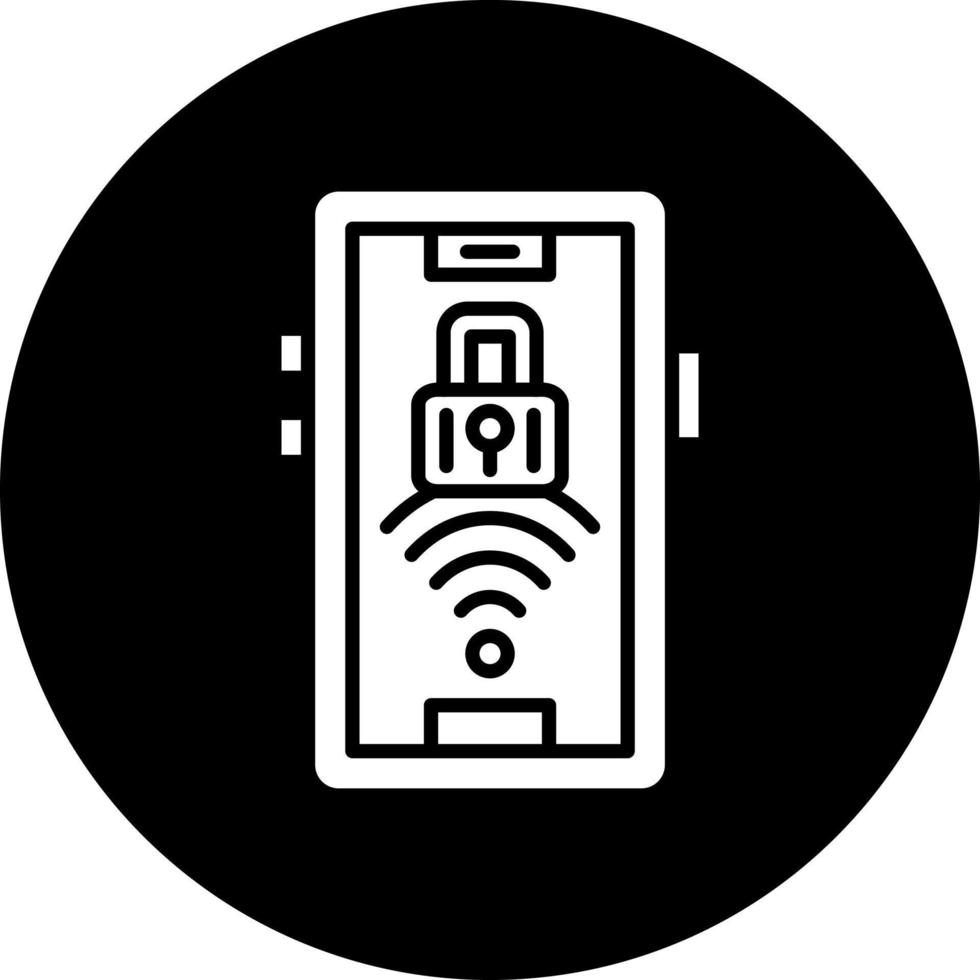 Signal Wifi 4 Bar Lock Vector Icon Style