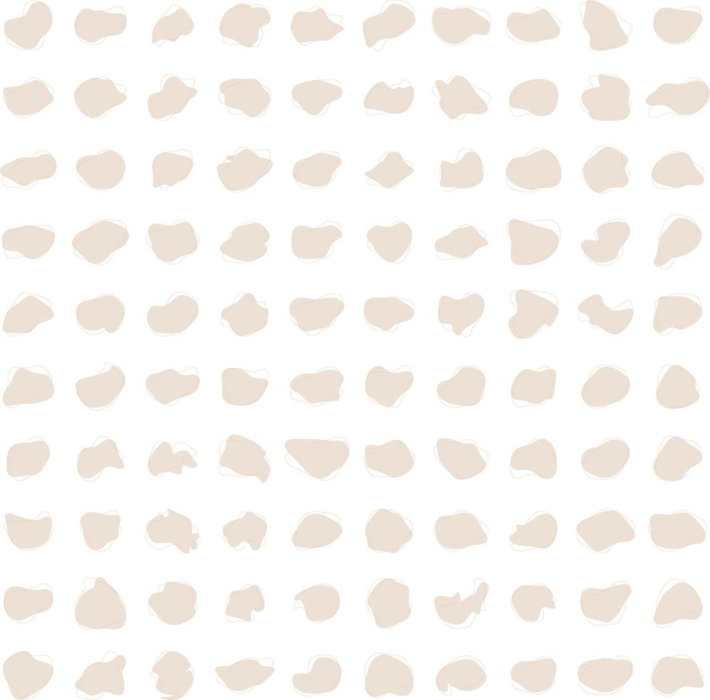 Hand Drawn Organic Shapes Liquid and fluid shape beige color symbol Set 100 vector