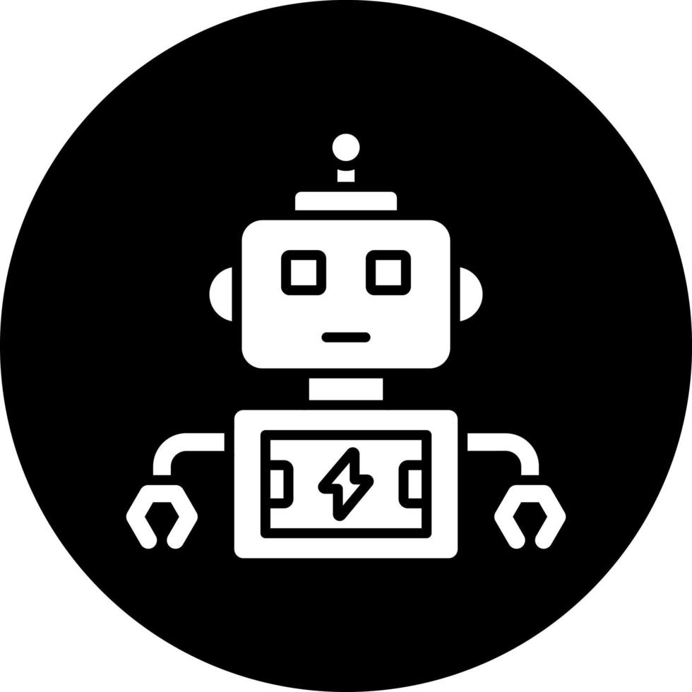 Robot Battery Vector Icon Style