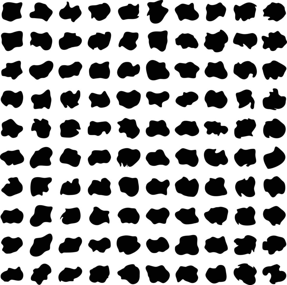Hand Drawn Organic Shapes Liquid and fluid shape Black symbol Set 50 vector
