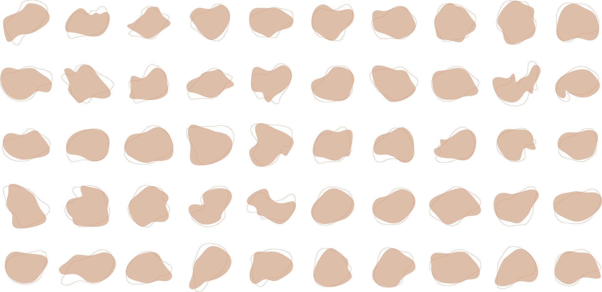 Hand Drawn Organic Shapes Liquid and fluid shape Black symbol Set 50 vector