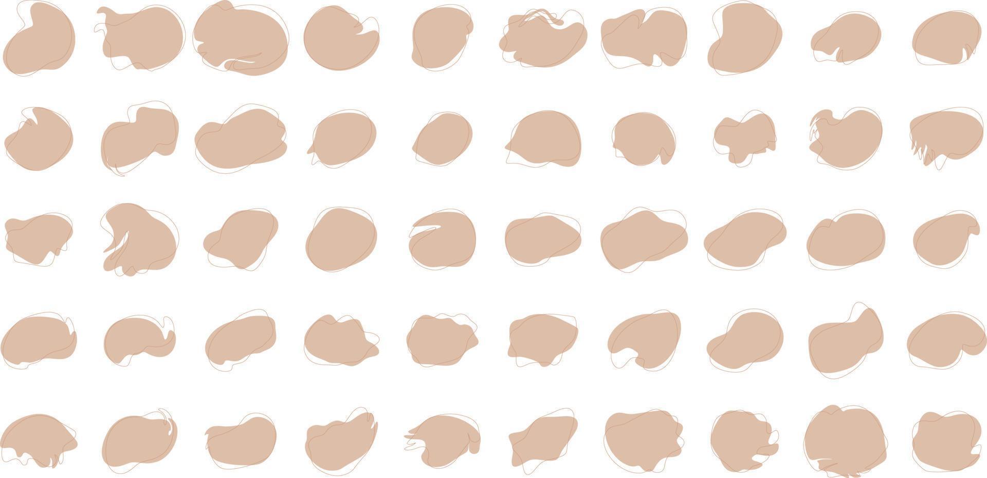 Hand Drawn Organic Shapes Liquid and fluid shape Black symbol Set 50 vector