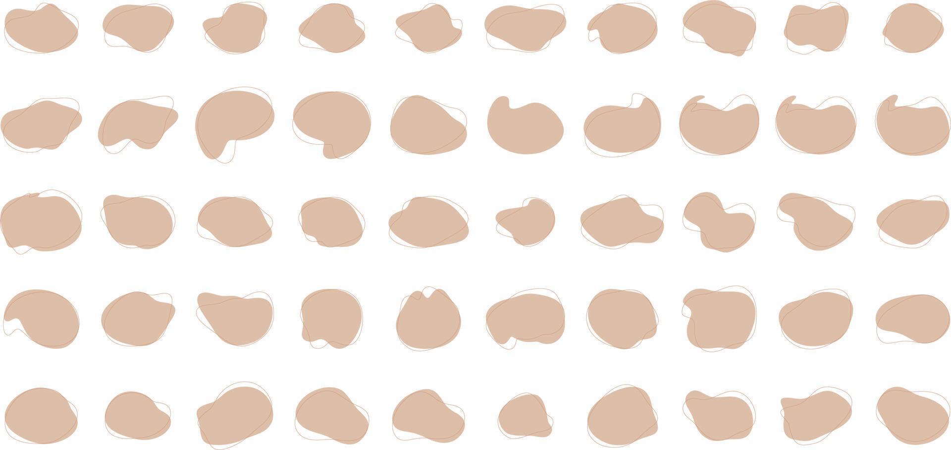 Hand Drawn Organic Shapes Liquid and fluid shape Black symbol Set 50 vector