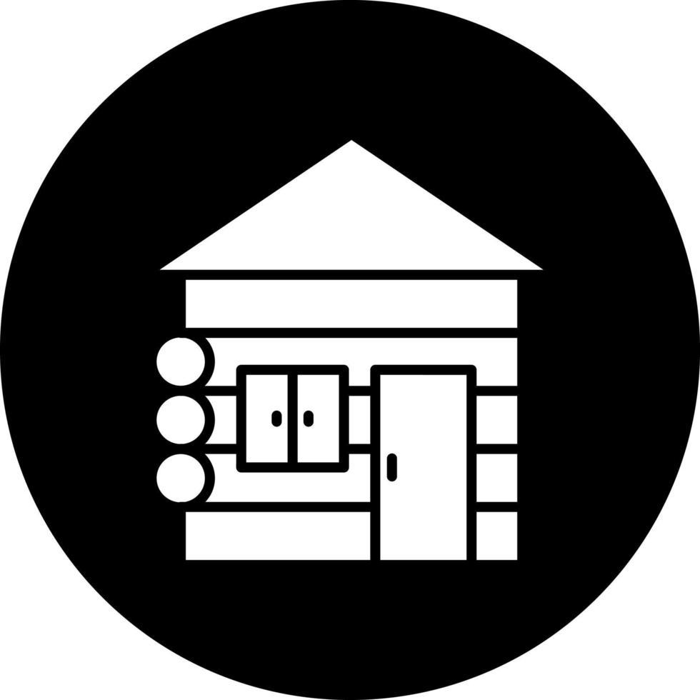 Wood Cabin Vector Icon Style