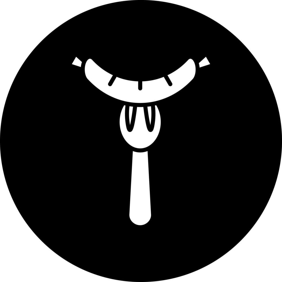 Sausage on Fork Vector Icon Style
