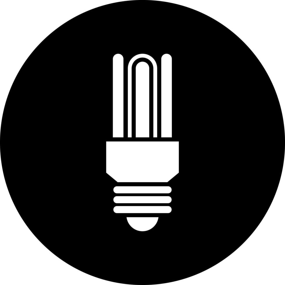 Fluorescent Light Bulb Vector Icon Style