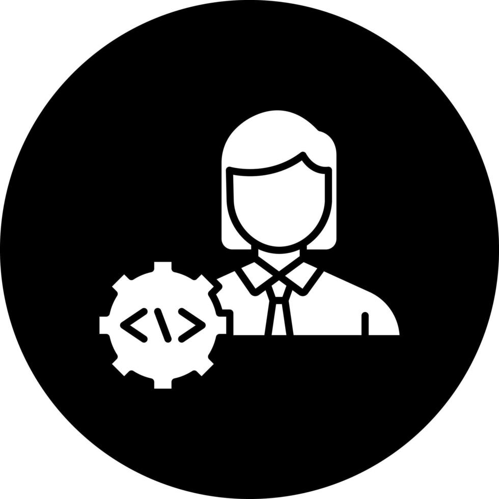 Developer Female Vector Icon Style