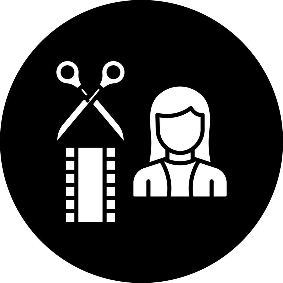 Film Editor Female Vector Icon Style