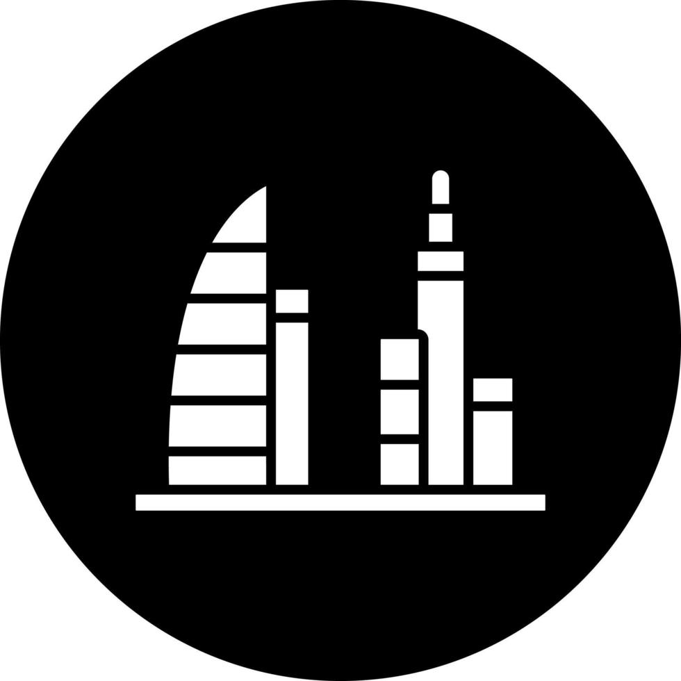 Dubai Scenery Vector Icon Style