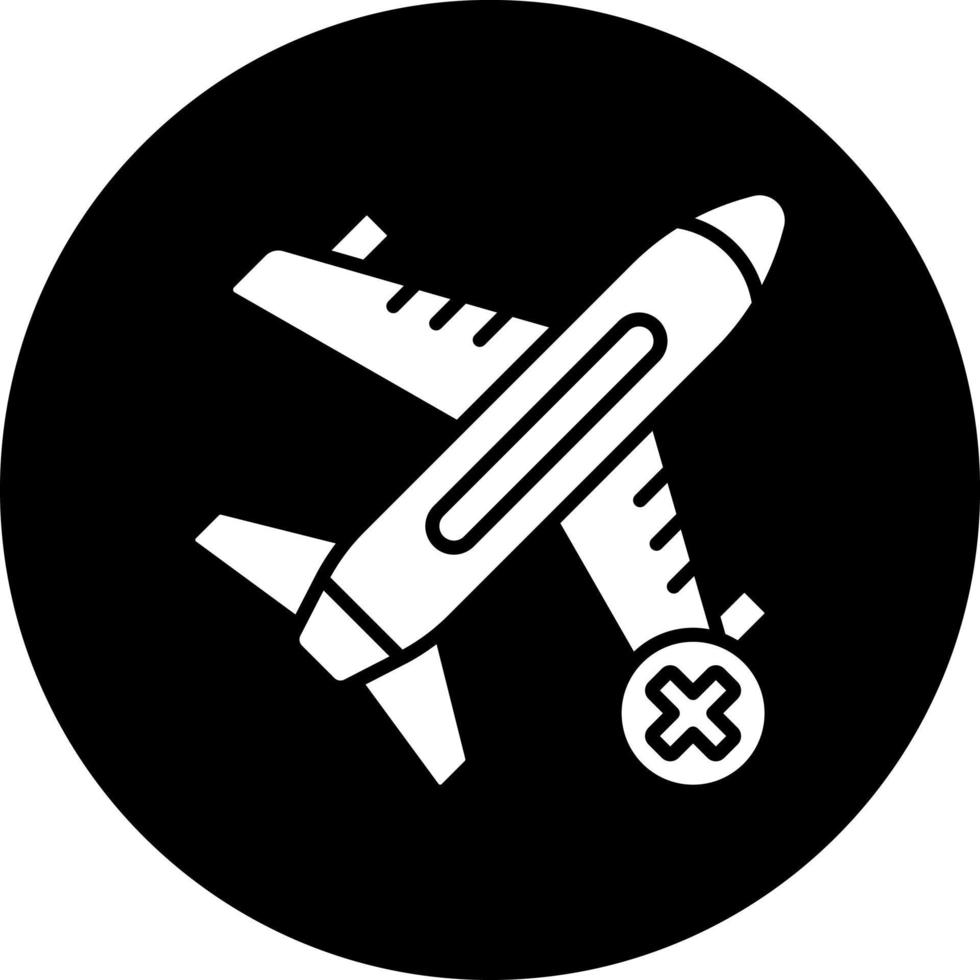 Cancelled Flight Vector Icon Style