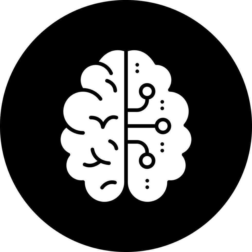 cerebro circuito vector icono estilo