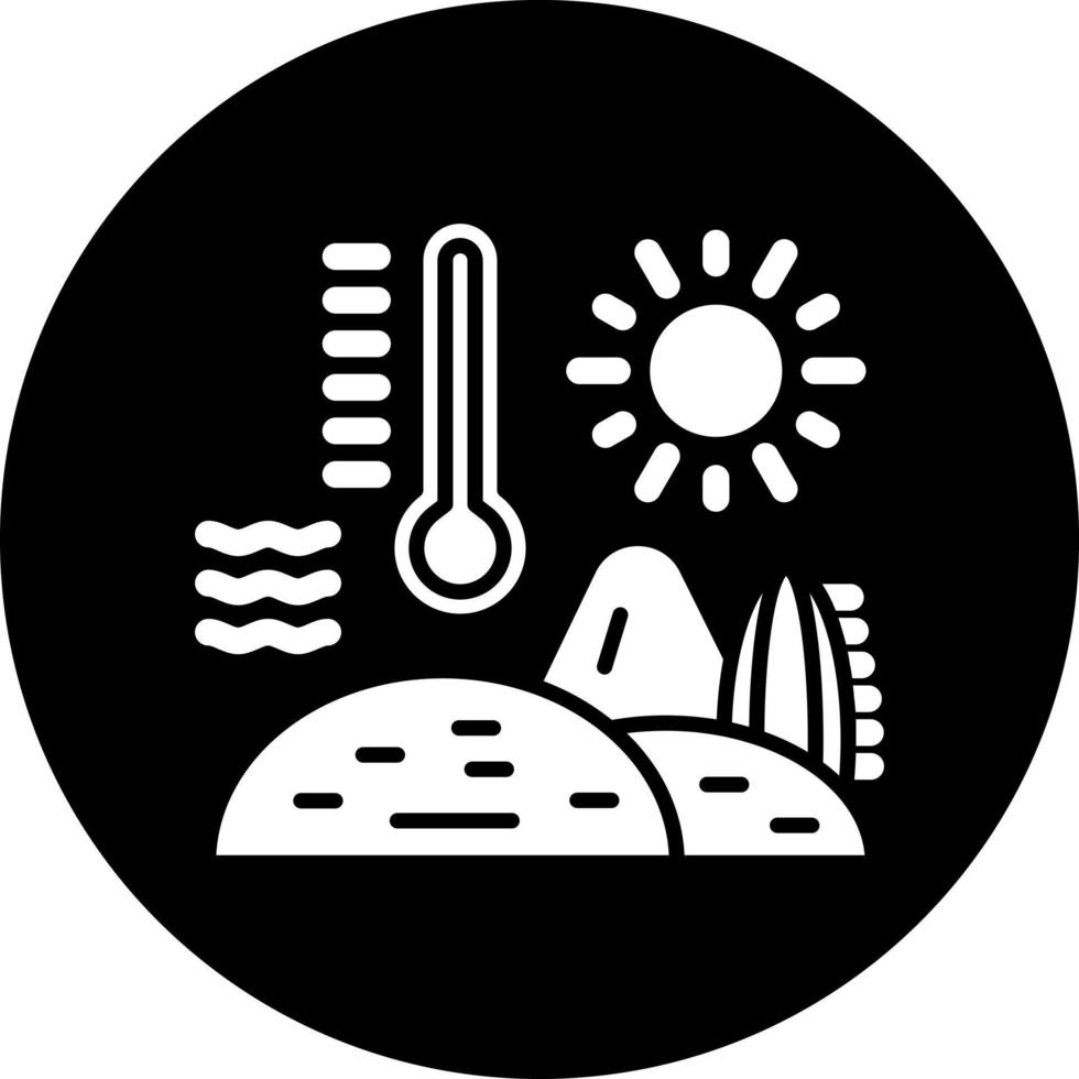Desierto caliente clima vector icono estilo