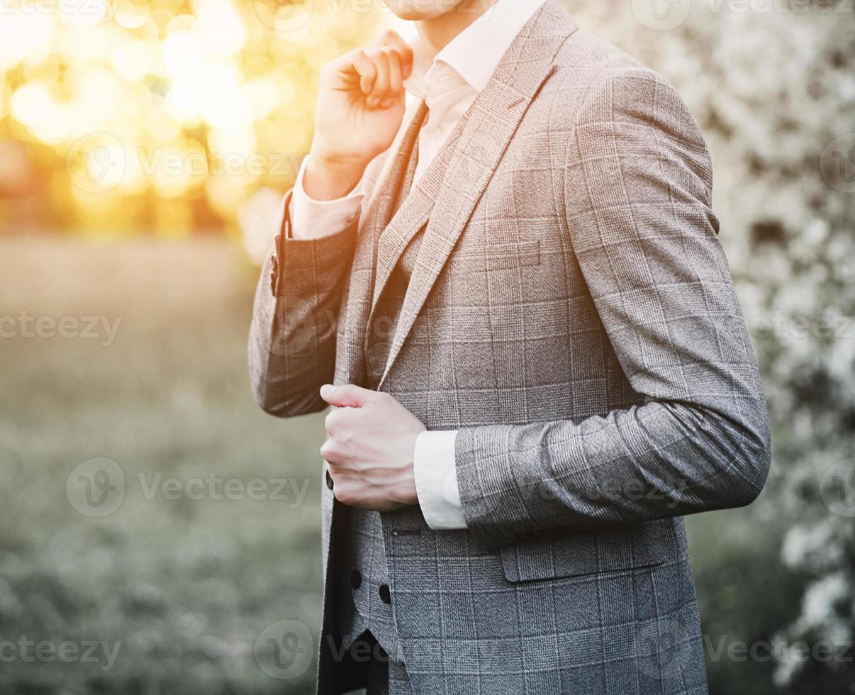 stylish handsome groom photo