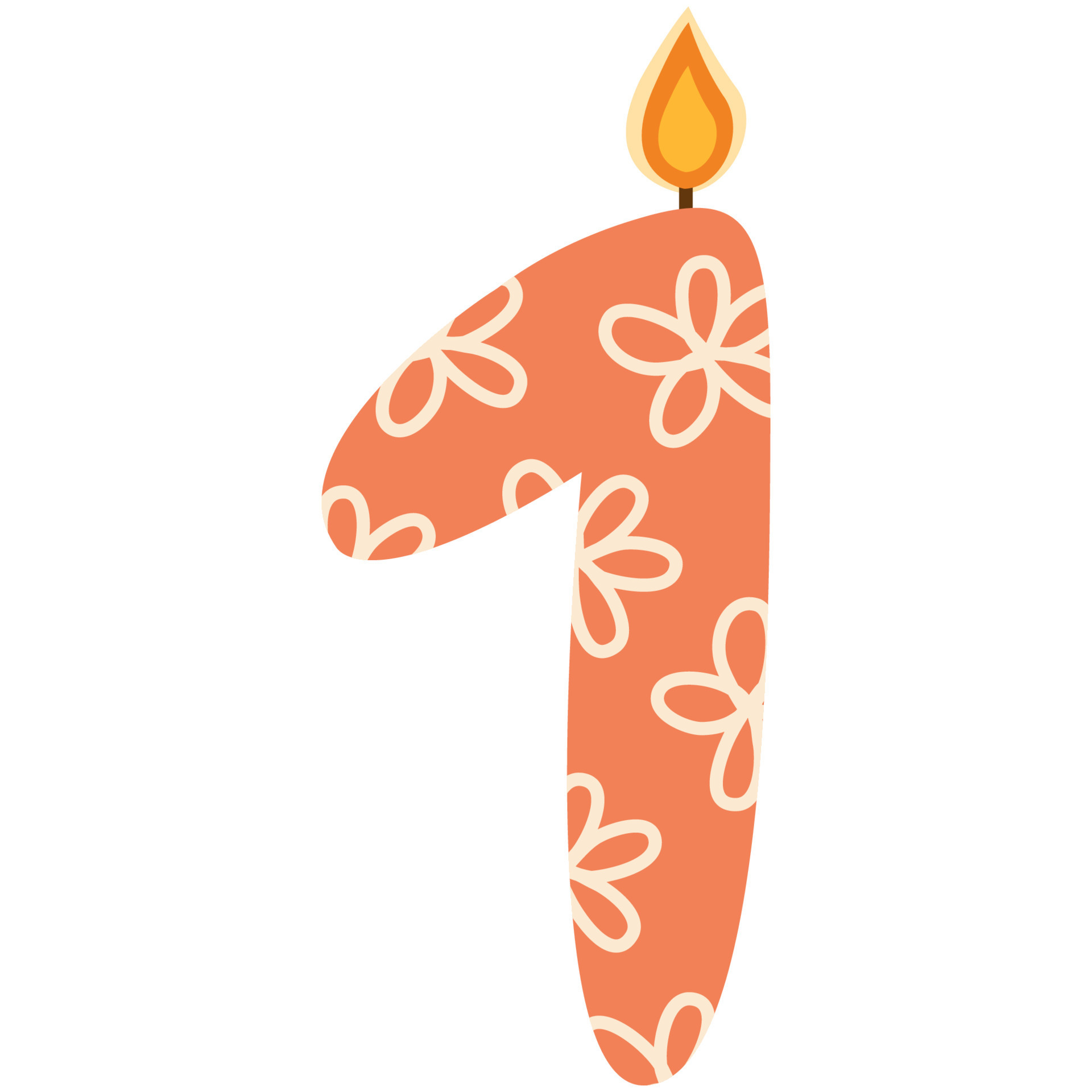 Vector birthday candles set in different colors. Number candles